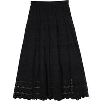 Betu Women's Patchwork Lace-Trim Tiered Skirt M