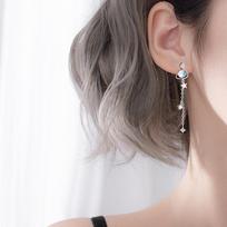 Prevent Allergy Sterling Silver Color Opal Planet For Women Star Tassel Drop Ear Studs Christmas Jewelry Eh942Trendy Drop