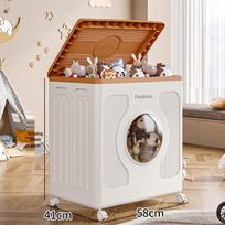 Large Capacity Foldable Clothing Storage Box with Wheels and Flip-Top