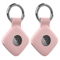 2 PCS Silicone Case for Tile Mate 2025 2025 Soft Flexible Scratch Resistant Cover W/ Keychain Holder Case Protective Cover rožinė