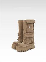 Women's winter boots Brown boots thick sole heightening retro pocket trouser boots women's trendy shoes women 35