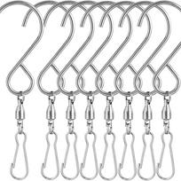 8Pcs Swivel Hooks Clips for Hanging Wind Spinners Wind Chimes Crystal Twisters Party Tools Kitchen Bedroom Rotating S Hooks