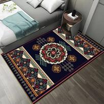 Bohemian Machine Washable Living Room Carpet Soft Non-Slip Ethnic Style Bedroom Cloakroom Carpet Foldable Home Decor 40x60cm