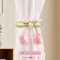 Pearl Magnetic Tulip Curtain Tie-back Rope Decoration