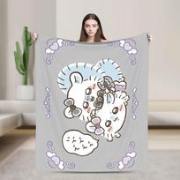 Cute Momonga C-Chiikawa Cartoon Blanket Velvet Textile Decor   Multifunction Soft Throw Blanket for Bedding Bedroom Rug Piece 75x90cm