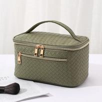 Large Capacity Makeup Organizers PU Leather Cosmetics Bag Women Toiletries Organizer Waterproof Female Plaid Storage Makeup Case