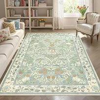 Crystal velvet carpetArea Rug Living Room Rugs: Washable Vintage Floral Oriental Farmhouse Large Thin Indoor Carpet for Bedr 60x90cm
