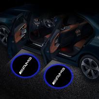 2 vnt. Projektoriaus durų šviesos LED pasveikinimo šviesa Automobilio mandagumo šviesa Mercedes Benz C200 C300 A160 180 B200 W108 W124 W126 E klasės GLA GLE S500 GLK black