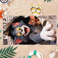 Tom&Jerry Grey Mouse Beach Towel Quick-drying Super Absorbent Suitable for Beach Vacation Pool Summer Funny Gift for Friends 70cm×140cm