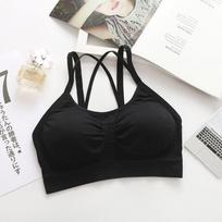 Plus Size Cross Backless Wire-Free Push-Up Bra Sports Yoga Student Women's Korean Style Underwear Camisole Tank Top Bustier M