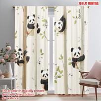 2pcs,2D plane printing Curtain Fabric Panda Escapade Versatile Polyester Fabric (without rod) Decorations Inside Use for 52.50×116.00 CM 2pcs