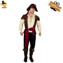 Men's Leather Pirate Costume for Halloween Cosplay and Stage Performance XL (Plus Size)