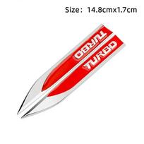 2pcs x 3D Metal Turbo Logo Car Side Fender Blade Emblem Badge Sticker Accessories raudona