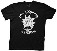 Adult Rick and Morty Rick Sanchez 20% Accurate 100% Cotton T-shirt Mens Tees Top - Perfect for Cosplay L white