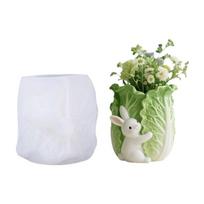 Rabbits And Cabbage Silicone Planter Mould For Resin Jewelry Crafting Decorative Container 1