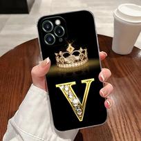 Initial G F V H D P C B Letter Transparent Case For Apple iPhone 17 16 15 14 13 12 11 Pro Max 16Plus 16E 17Air 17Pro Phone Cover iPhone 16Pro Max brown