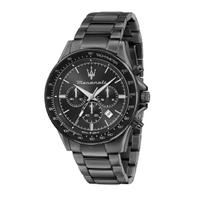 Maserati Black 10 ATM Water Japanese Official Authentic Product Men's Watch, Steel, Resistant, Chronograph, Quartz, Movement, [2-Year Warranty]