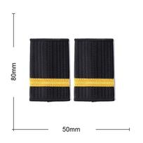 Durable Fabric Pilot Uniform Epaulets Indian Ribbon 1 Pair Metal Wire Woven Tape Gold Stripe Shoulder Badges