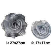 17/27cm Brooch Large Rose Flower Patch Clothing Dress Neck Decoration Artificial Chest Flower Handmade Organza 3D Flower Corsage 17cm