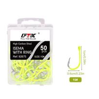 50pcs/box High Carbon Steel Barbed Fishing Hooks Anti-rust Sea Carbon Steel Barbed Hooks Flexible Durable Fluorescence Hook