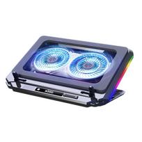 D17 Gaming Laptop Cooling Pad for 15-21'' Notebook Cooler Stand W/ RGB Light 2 Fans 5 Angle Adjustable LED Screen Laptop Bracket 40*30*5cm