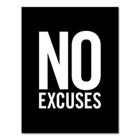 No Excuses Inspirational Quote Fitness Poster Gym Wall Decor , Motivational Art Typography Modern Canvas Painting Decoration 21X30CMNo Framed
