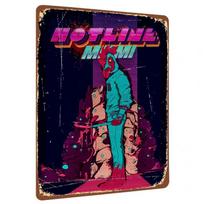 Hotline Miami Game Art Metal Wall Decor Rooster Mask Character Poster for Game Room Bar Home Decor 20X30CM