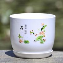 Extra Large PP Resin Flower Pot With Tray Imitation Porcelain Plastic Flower Pot  Potted Plant XS-E