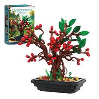 879PCS Hypericum Potted Building Blocks Flower Bonsai Model Bricks Desktop Decoration Kids Educational Assembly Toy Holiday Gift