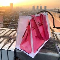 Creative Printed Woven Grocery Bag Women Large Capacity Tote Bag Funny Blogger Parody Shopping Handbag Reusable Grocery Bag 41X31X21 CM