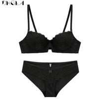 DKGEA Moterų Push Up liemenėlės ir kelnaičių rinkiniai nėrinių siuvinėjimas Seksualūs apatiniai BCD taurė 70C