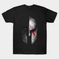 Men Black Print T-shirt Super Large TShirt spartan ii No-Cut Transfer Paper Print Cotton Tshirt 3XL