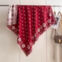 Camellia Temperament High-End Large Square Scarf Double-Sided Imitation Cashmere Thickened Scarf With Decorative Shawl 130