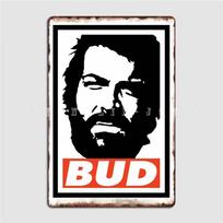 Bud Spencer Poster Metal Plaque Plaques Cinema Living Room Pub Garage Retro Tin Sign Poster 20x30cm（7.8x11.8inch）