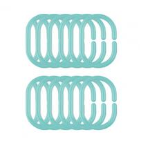 12Pcs Shower Curtain Hook Universal Bathroom Shower Rod C-shaped Ring Hanger Holder Gazebo Mosquito Bathroom Curtain Accessories