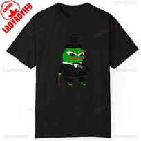 Rich Robber Baron Pepe The Frog Fren Meme Funny Internet Culture Capitalist Humor Fancy Frog Graphic Tees Unisex Cotton Shirt S
