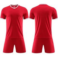 Futbolo kostiumas vyriškas futbolo sportinė apranga vaikų treniruočių drabužiai trumpomis rankovėmis futbolo marškinėliai komandos uniforma 3xs (height 120-130cm) raudona