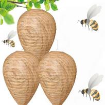 3 Pieces Fake Wasp Nests Natural Wasp Repellent Hanging Artificial Hives For Garden Patio Yard Porch And Courtyard Outdoor Use