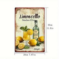 Vintage Limoncello Metal Art Sign  Italian Lemon Liqueur Decor int  Bottle Design  Ideal for Home Bar Caf 20x30cm（7.8x11.8inch）