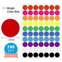 700 PCS Dot Stickers 3/4 Inch Color Coding Labels Round Colored Dot Stickers 10 Assorted Colors Colorful Coding Label Circle St United States