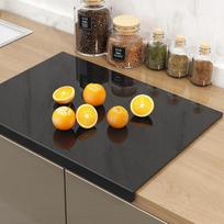 Large Black PET Cutting Board, High Strength Kitchen Chopping Board with Protective Edge, Food Safe Durable Countertop Protector