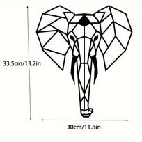 Geometric Elephant Head Metal Wall Art Modern Living Room Decor Sculpture TY3646