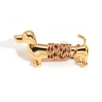 Fashion Luxury Sausage Dog Brooch Retro Personality Cute Dog Brooch Creative Jewelry Accessories Animal Lapel Pin Festival