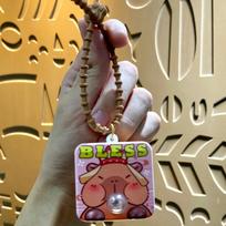 Creative Capybara Bubble Blowing Keychain - Cute Square Pendant for Couples Single OPP Bag Packaging