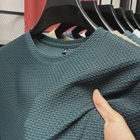 Men's Slim Fit Bamboo Mesh Ice Silk Short-Sleeve T-Shirt - Cool, Comfortable, and Trendy Summer Casual Top M