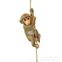 Cute Monkey Hanging Ornament Resin Crafts Animal Statue  Plant Hanging Monkey