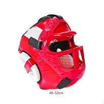 Head Guard with Face Cage Padded Fighting Arts Headgear Adjustable Boxing Equipped a Red S