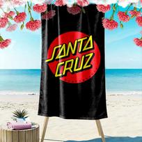 Santa Cruz Print Beach Towel, Large Soft Quick Dry Towel for Beach Camping Swimming 70cmx140cm(27x55inch)