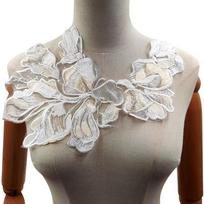 Fashion Large Floral Embroidery Collars Mesh Beautiful Patch Dress Collar Lace Chest Flower Woman's Clothing Accessories