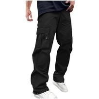 Men's Overalls Drawstring  Multi Pocket Casual Pants Hiking Pants Cotton Twill Pants L